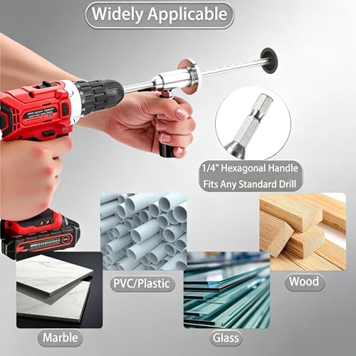 Image of Inside Pipe Cutter for PVC Pipe Cutter, with Diamond Grit Cutting Wheel and Handle, Fit for 1-1 /2 Inch to 8 Inch,7 Inch Adjustable Cutting Depth,1 /4in Hex Shank Fit for Impact Drivers