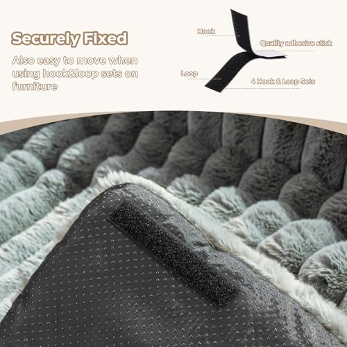 Avont Hundebett, Flauschige Hundematte Decke für Sofa für Hunde Katzen mit abnehmbaren waschbaren Bezug und Anti-Rutsch-Boden- Große/Dunkelgrau