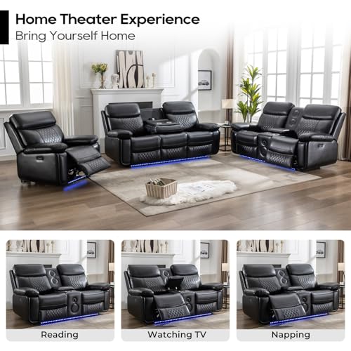 Electric recliner sofa set