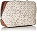 Calvin Klein Women's Lucy Triple Compartment Crossbody, Vanilla/Khaki/Caramel Embossed, One Size