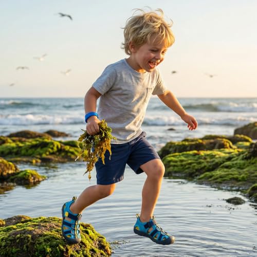 Image of Wide Toe Box Toddler Sandals Water Shoes Boys Girls Quick Dry Summer Beach