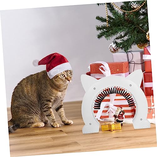 Puerta para gatos con cepillo de aseo integrado en plástico ABS blanco para interior 7
