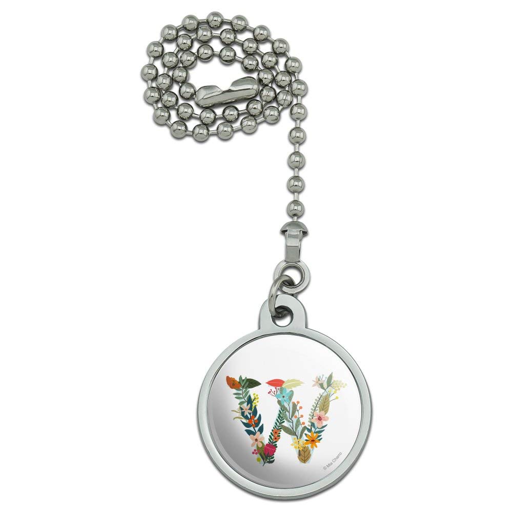 GRAPHICS & MORE Letter W Floral Monogram Initial Ceiling Fan and Light Pull Chain
