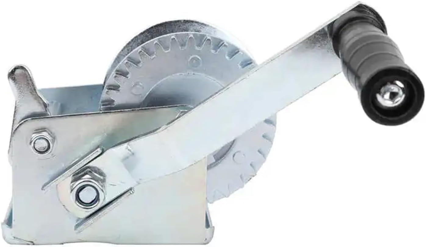 600LBS Hand Winch Metal Galvanized Heavy Frame Trailer Capstan Hand‑cranking Winch Empty Bracket Accessory for Yacht Boat Precisely Control The Movement