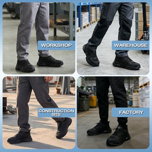 Image of Steel Toe Shoes for Men Lightweight Low Top Safety Work Shoes Breathable Work Shoes for Warehouse Factory
