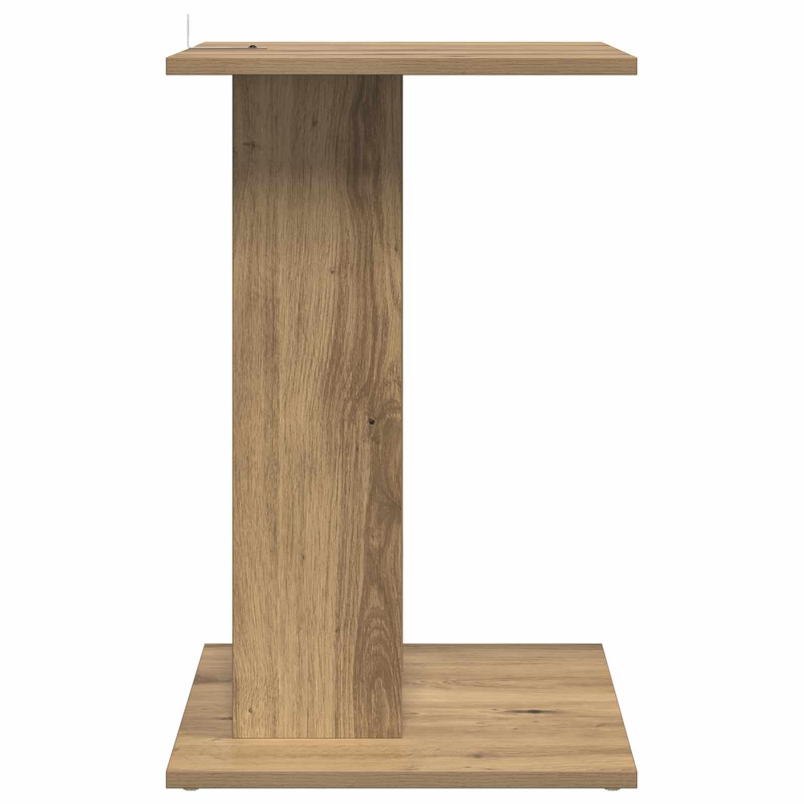 Mesa auxiliar de roble Artisan, 45 x 40 x 62,5 cm, de madera, mesa de café y mesa de café, mesa de centro estrecha para salón y dormitorio, mesita de noche rectangular