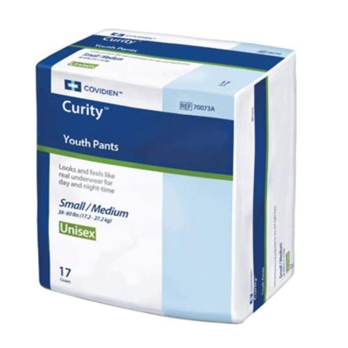 Covidien 70073A Curity Youth Pants, Medium, 38 lb. - 65 lb. Capacity (Pack of 17)