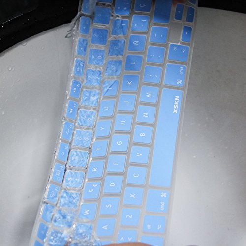Xskn Spanish Silicone Keyboard Skin Cover For Macbook 13 15 17 Inch Eu/Uk European Keyboard Layout (Blue) #TOP7