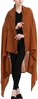 XBCDX Bufanda de Pashmina de Manta Suave Grande para Mujer, Color sólido, chales Largos y cálidos, Bufanda de Estola, marrón