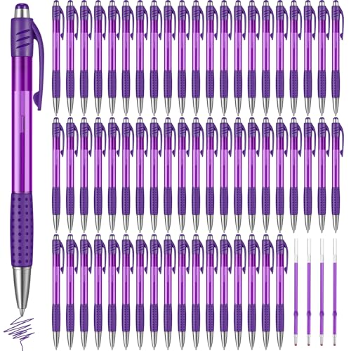 Cholemy Paquete de 60 bolígrafos retráctiles de gel de tinta de colores de 0.7 mm, 4 piezas de tinta de repuesto de punta fina, escritura suave para escribir diarios, notas, colorear, para oficina de