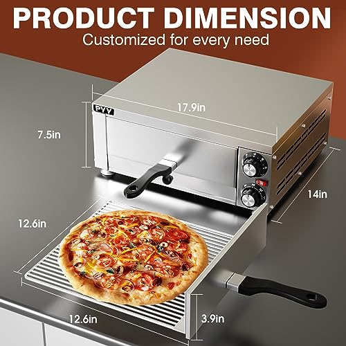 Image of PYY Pizza Oven Indoor Electric Countertop Commercial Pizza maker with Crumb Tray Stainless Steel Pizza Cooker Machine for Home