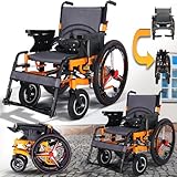 Loktch Dual Function Foldable Power Wheelchair (Li-Ion Battery 24V 20Ah), Drive with Electric Power Or Use As Manual Wheelchair