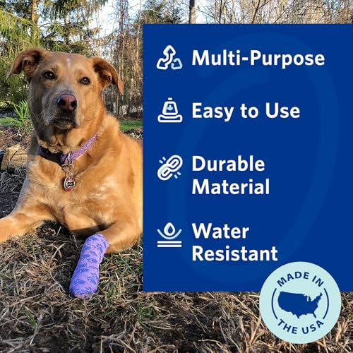 Image of OVIK Health PetFlex No Chew - Flexible Self-Adhering Elastic Bandage for Wound Care - First Aid Wrap for Small Animals Like Dogs, Cats, and Other Pets - 3 inch, 2 Rolls