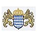 Produktbild PATCH KING Freistaat Bayern Aufnäher bayrisches Staatswappen Bügelbild Bestickt - Oktoberfest Aufbügler für Lederhose - Bayrische Flagge Stoff-Applikation für Hemd/Leder/Hut - 50x70mm