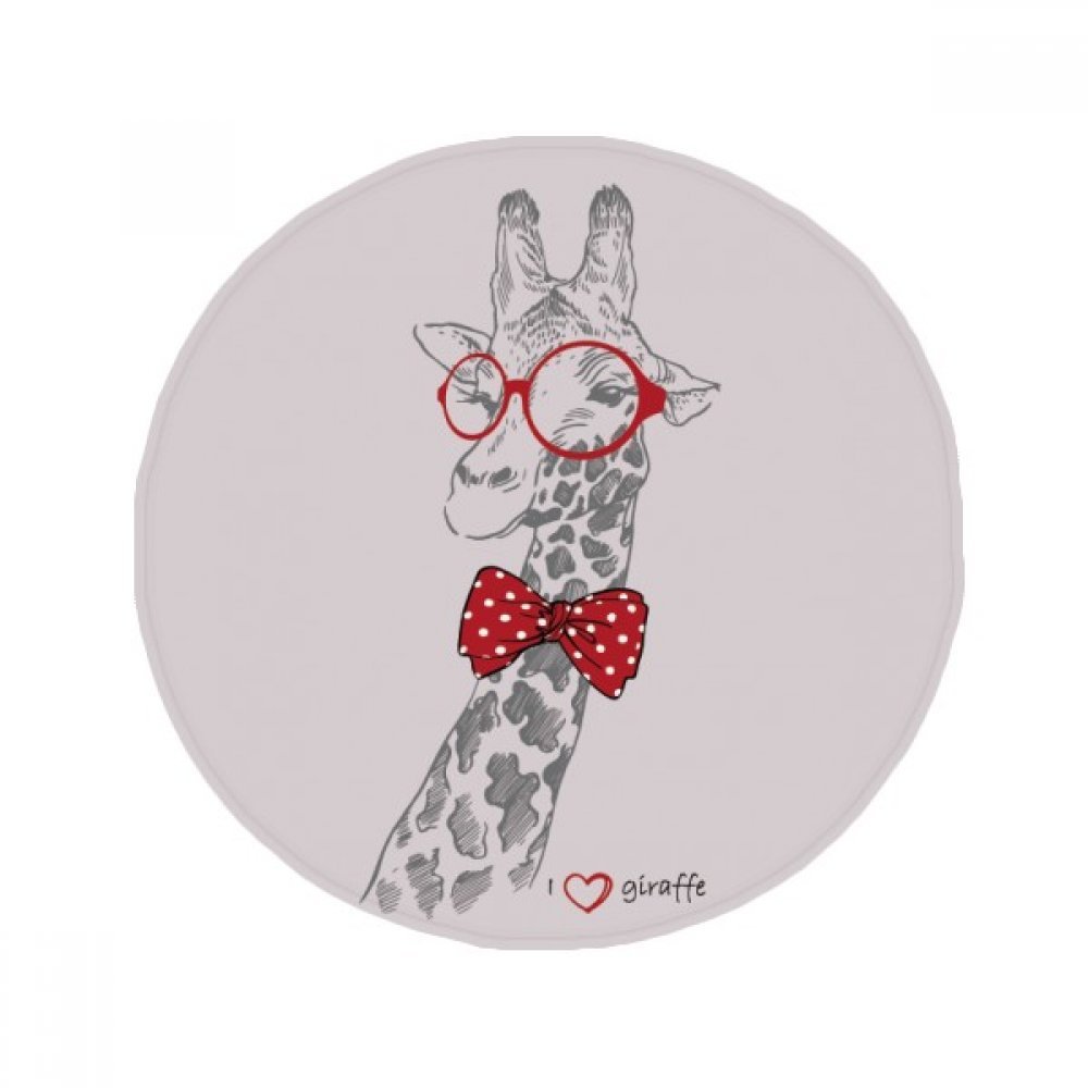Tapis de girafe à lunettes cadeau original déco tapis rond multicolore 50cm