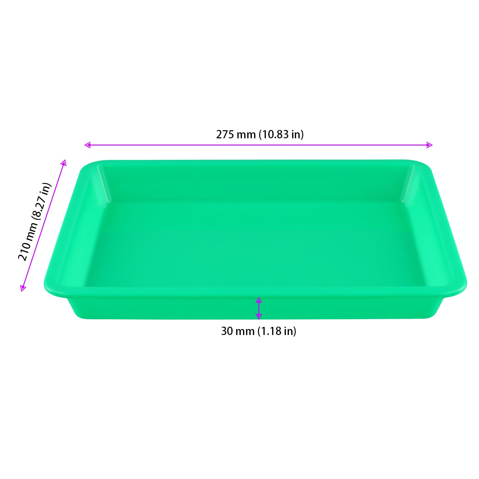 MANCHAP Lot de 30 plateaux en plastique pour activités artistiques - 27,5 x 21 x 3 cm - 5 couleurs