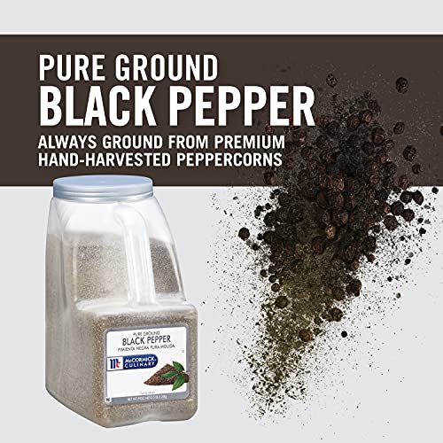 Image of McCormick Culinary Pure Ground Black Pepper, 5 lb - One 5 Pound Container of Bulk Ground Black Pepper, Perfect for Chefs and Pepper Shaker Refills