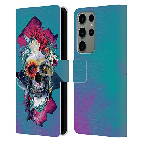 Housse cuir Samsung S23 Ultra Bleu Crânes 5 idéale en voyage