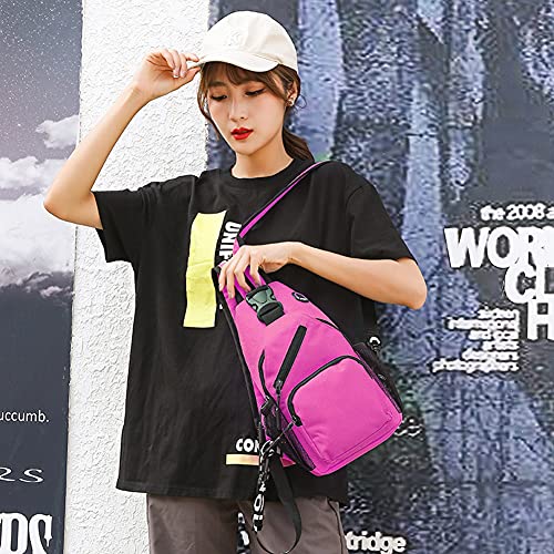 Mochila grande de viagem feminina retrô genérica Oxford de tecido Oxford com ombro (roxa)