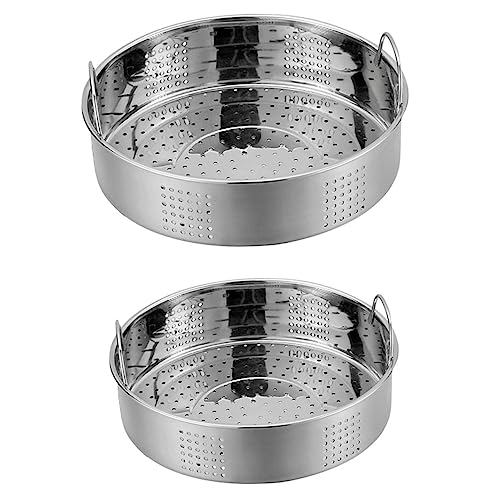 KICHOUSE 2pcs Vegetable Baskets Cooking Racks for Dumplings More for Home Restaurant Use Easy to Clean Design