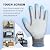 KAYGO 12 Pairs Grey Touchscreen PU Coated Safety Work Gloves KG15P and 1 Pack Blue Vented Hard Safety Helmet for Men and Women, Ideal for General Work.