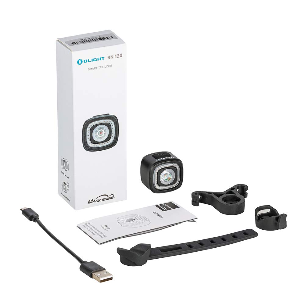 OLIGHT RN120C Luce per Bicicletta Impermeabile IPX 6 Potente Luce Posteriore per Bicicletta 120 Lumen Lampada Ricaricabile Compatta ed Efficiente con 5 Modalità di Illuminazione