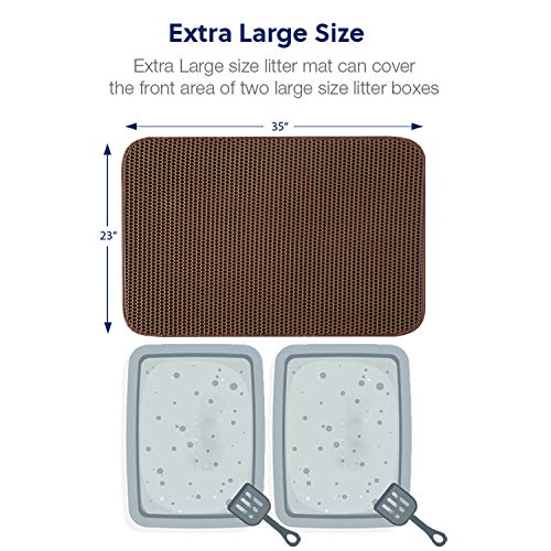 WePet Cat Litter Mat, Kitty Litter Trapping Mat, Honeycomb Double Layer Mats, No Phthalate, Urine Waterproof, Easy Clean, Scatter Control, Catcher Litter Tray Box Rug Carpet - Thumbnail 3