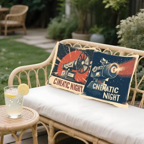 Housse coussin avec fermeture éclair invisible lin rétro imperméable - 5