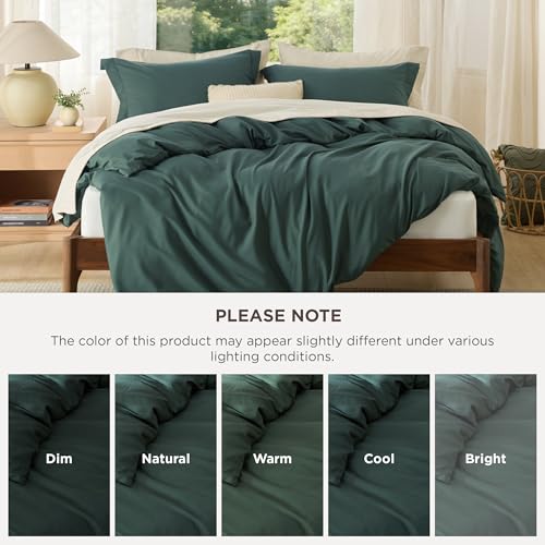Image of Bedsure Duvet Cover Full Size, Double Brushed Bedding Set, Forest Green | For Kids & Adults, 80 inchx90 inch Comforter Cover, Hotel Luxury, All Season, Breathable, Easy Care, Lightweight, Zipper Closure