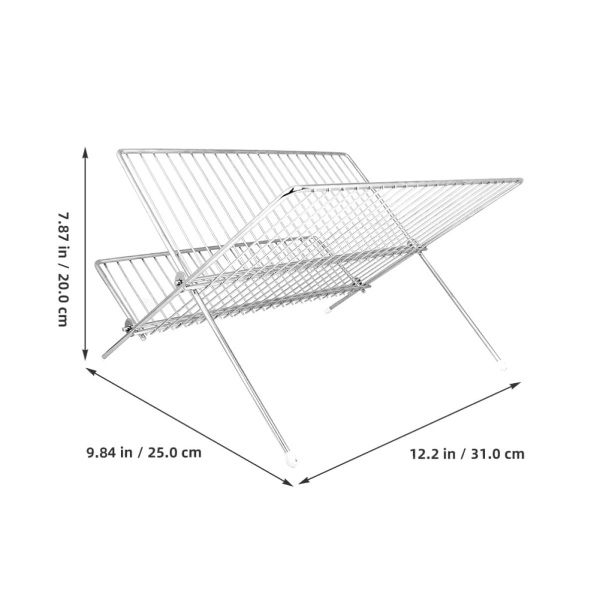 Porte-assiettes Rangement Drainage des Assiettes en Acier Inoxydable Argenté, Support Vaisselle Simple et Fonctionnel Cuisine