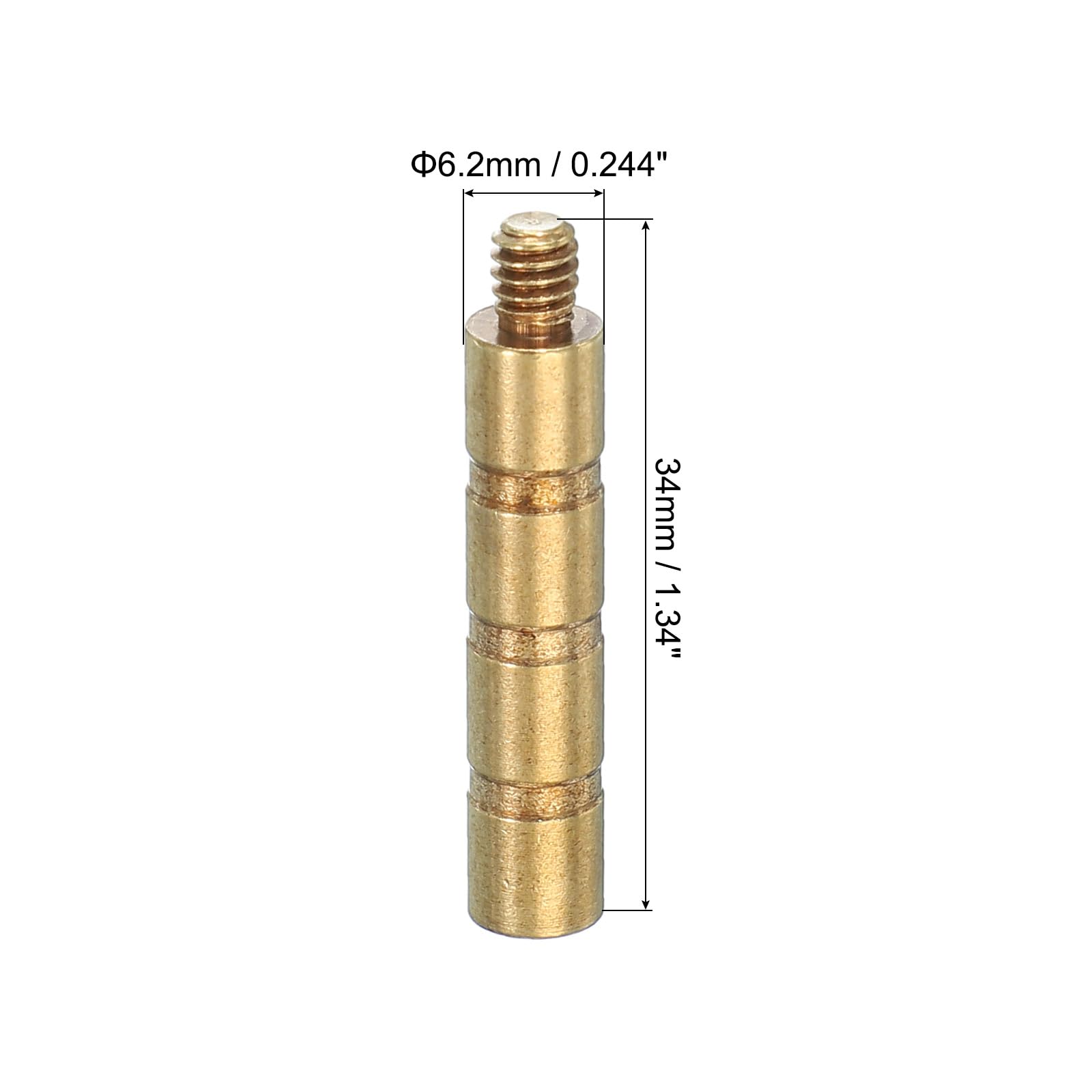 PATIKIL 100 Grain Archery Arrow Brass Insert, 6 Set Insert Screw Copper Brass Arrow for .244/6.2mm Carbon Arrows
