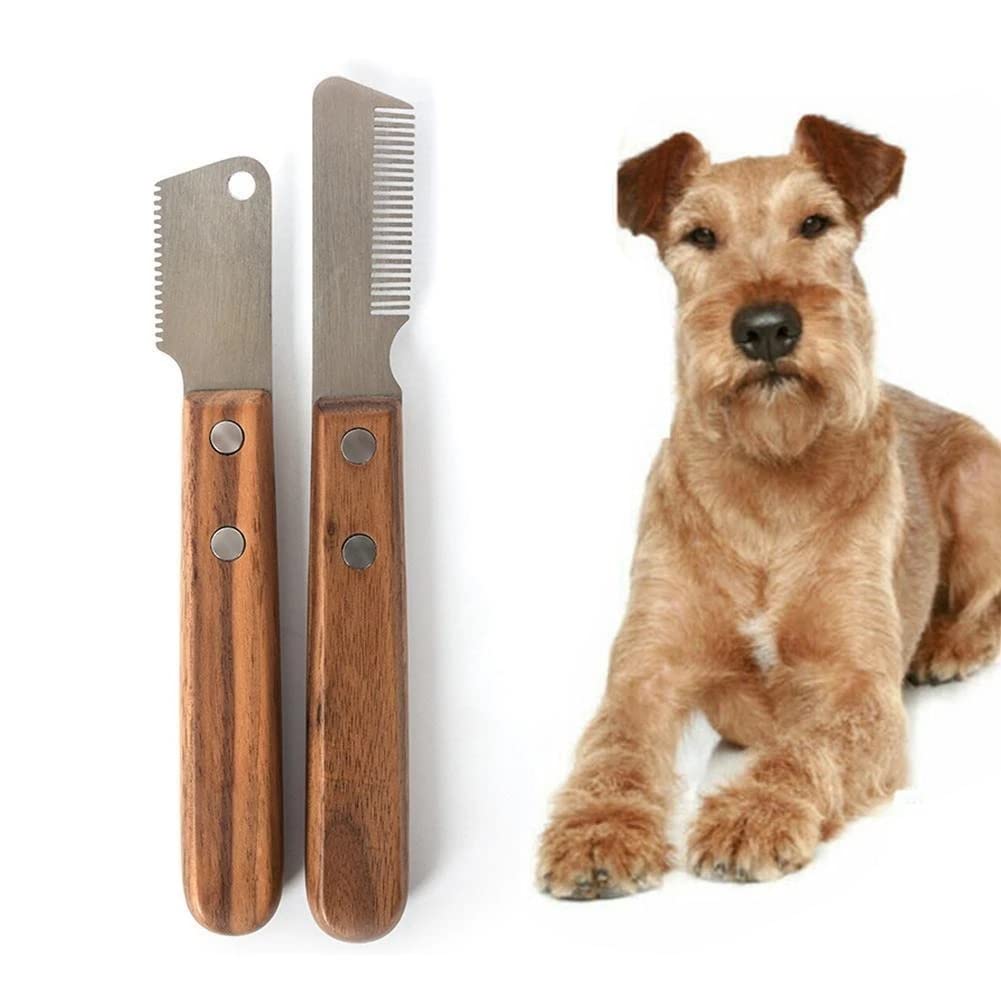 Cepillo para perros y gatos Peine for depilación de perros, cepillo profesional for cortar el pelo de mascotas, herramienta de aseo for gatos, cuchillo pelado con mango, suministros for perros Cepillo