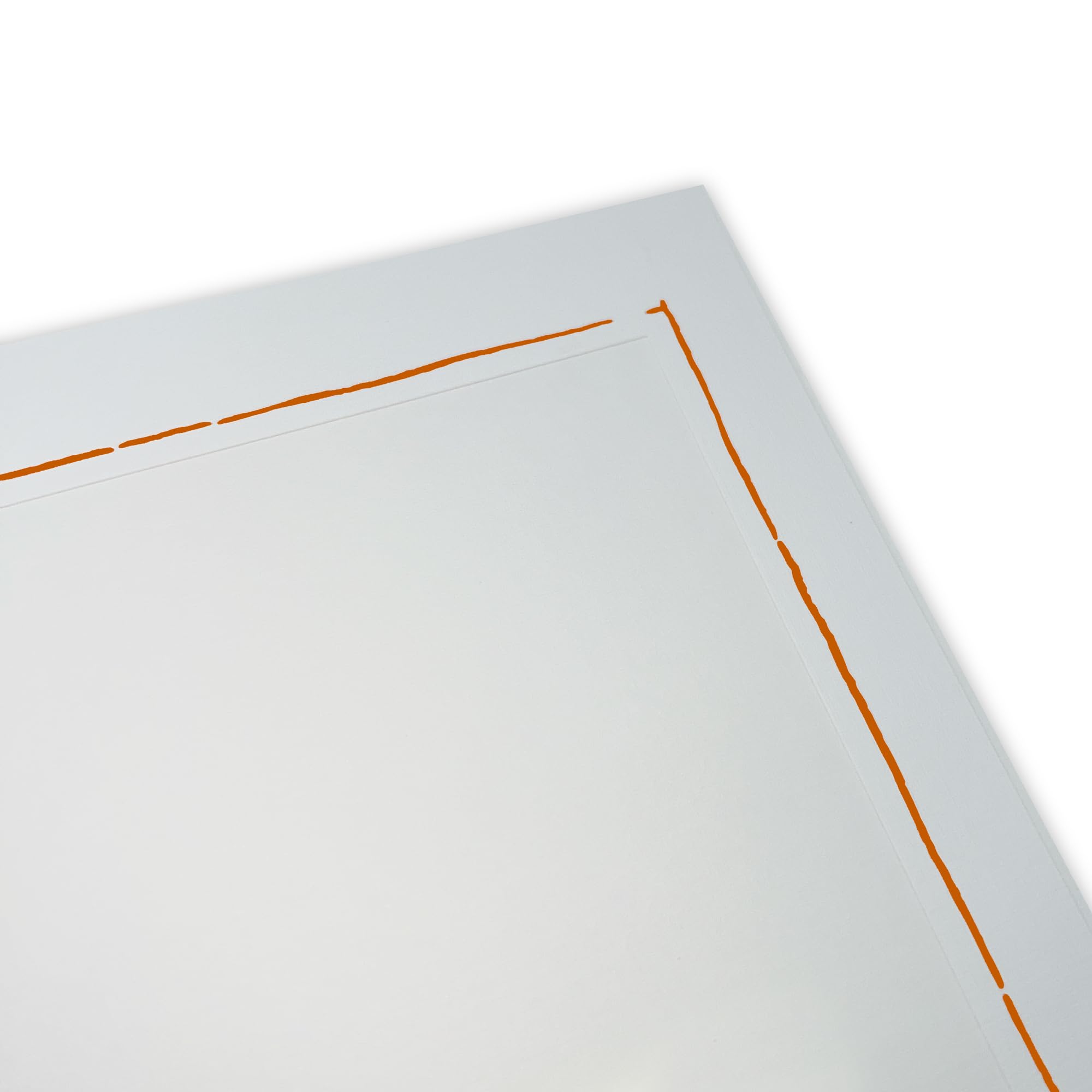100 Stück Endlosleporello für Fotos 13x18 cm (Hochformat) in weiß, Umrandung in Orange, nach Bedarf teilbar