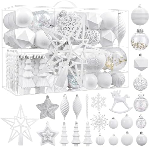 SHareconn 100pcs Christmas Tree Decorations Ornaments Set, Shatte...