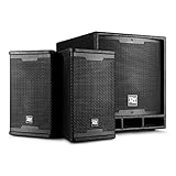 Power Dynamics Combo 1200 - Sistema de Audio 2.1 con 1500W de Potencia, tecnología inalámbrica Bluetooth, Ideal para DJ móviles, subwoofer Activo de 12' y satélites pasivos de 6,5'