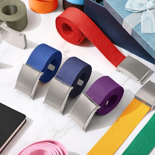 Image of Yahenda 20 Pcs Web Belt for Men Women Belt Adjustable Canvas girdle Golf Strap with Military Buckle Casual Web girdle