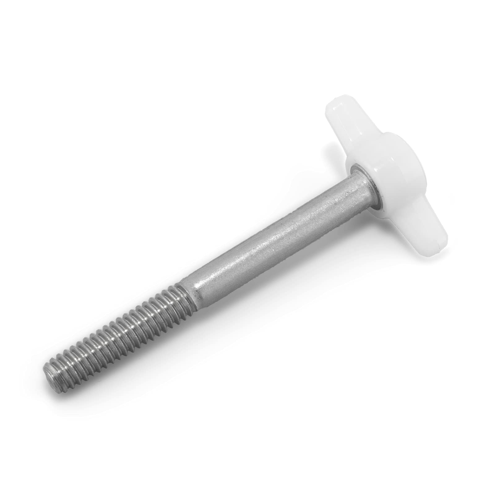 1/4"-20 x 2-1/2" Thumb Screw Stainless Steel - White Tee Wing Plastic Knob - Standard/Coarse Thread Thumbscrew - Length: 2.500" - Proudly Built in USA