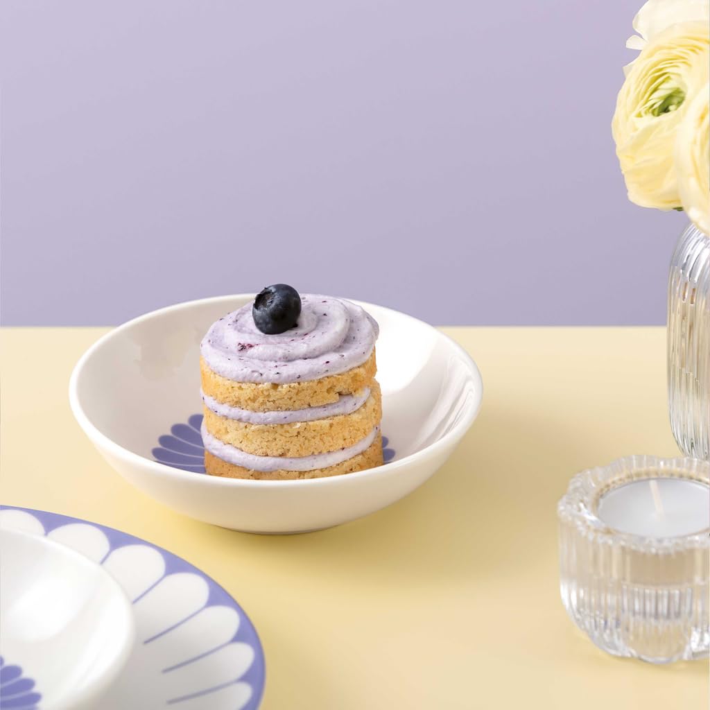 Villeroy & Boch - Fleur Bleu 6-częściowy zestaw miseczek deserowych, miseczek na desery, przekąski i dodatki, miska z kwiatowym wzorem, nadają się do mycia w zmywarce i używania w kuchence