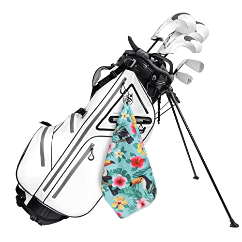 Playing It Forward Toucan Bahamas Golf Towel With Clip For Women And Men, Microfiber Waffle And Ball Towels, Set Of 2 #TOP3