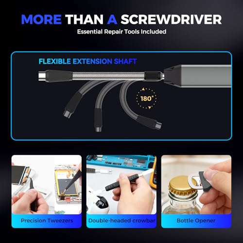 Image of UF-TOOLS Mini Electric Screwdriver, 83 in 1 Cordless Rechargeable Small Power Screwdriver Set with 71 Bits, Led Light and Magnetic Mat, Professional Repair Tool for Phone Watch Camera Laptop PC, Blue