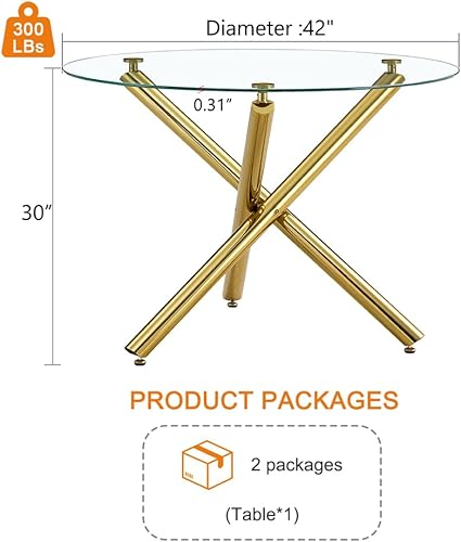 Miniatura 2 de Mesa de comedor redonda, mesa de comedor moderna de mármol de 40 pulgadas para 4, mesa de mármol de imitación blanca y patas de metal negro, Mesas