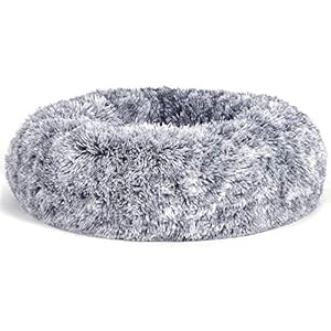 FEANDREA hondenbed, kattenbed, zacht pluche, 70 cm, grijs PGW039G01