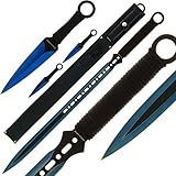  R.B. Trading Ninja Schwert mit 2 Kunai blau