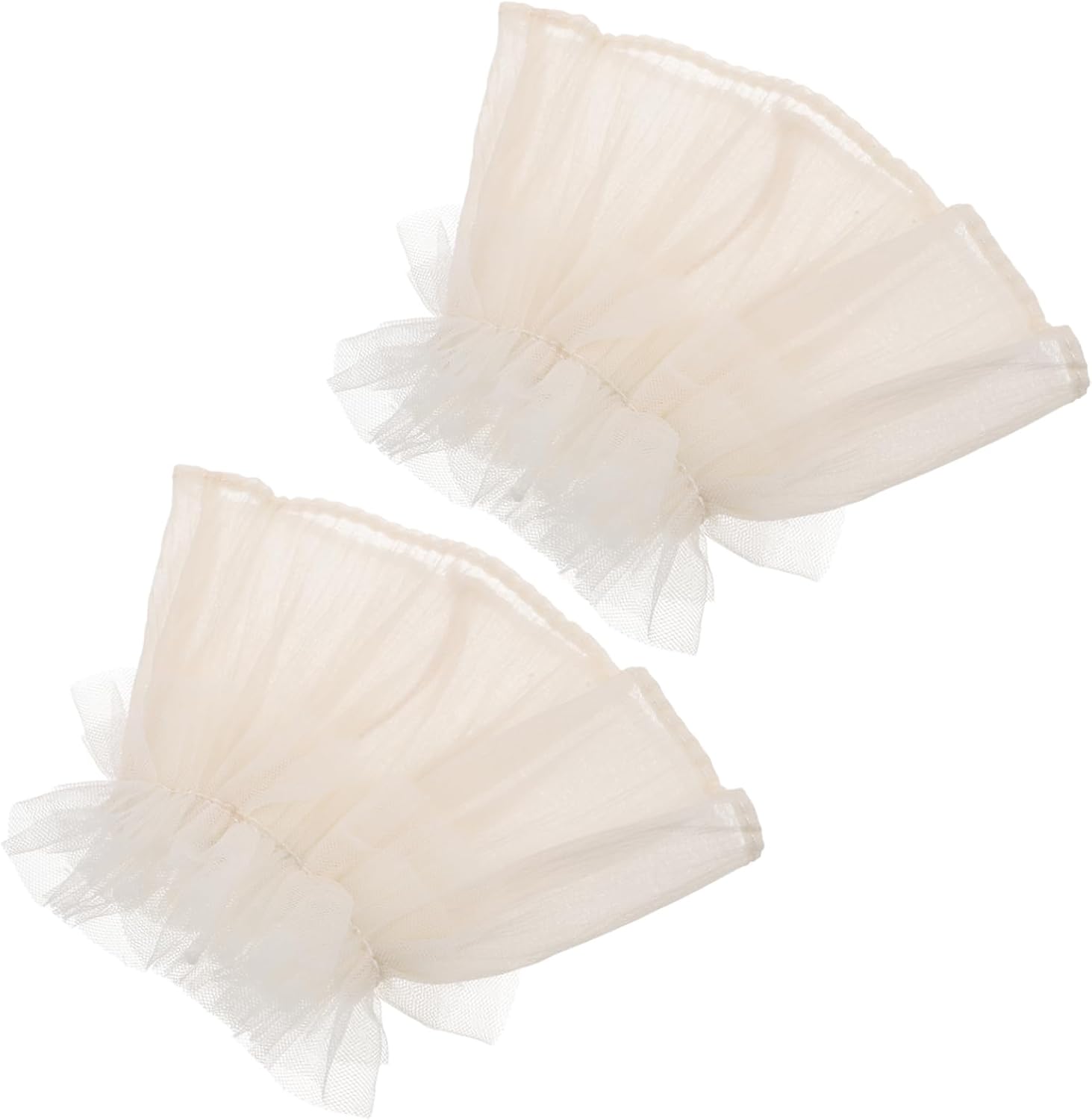 White Mesh Cuff Sleeves for Nail Art Photography 1 Pair
