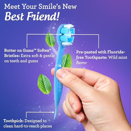 Image of GuruNanda Disposable Travel Toothbrush 1.0, Fluoride Free Toothpaste, 70Pcs