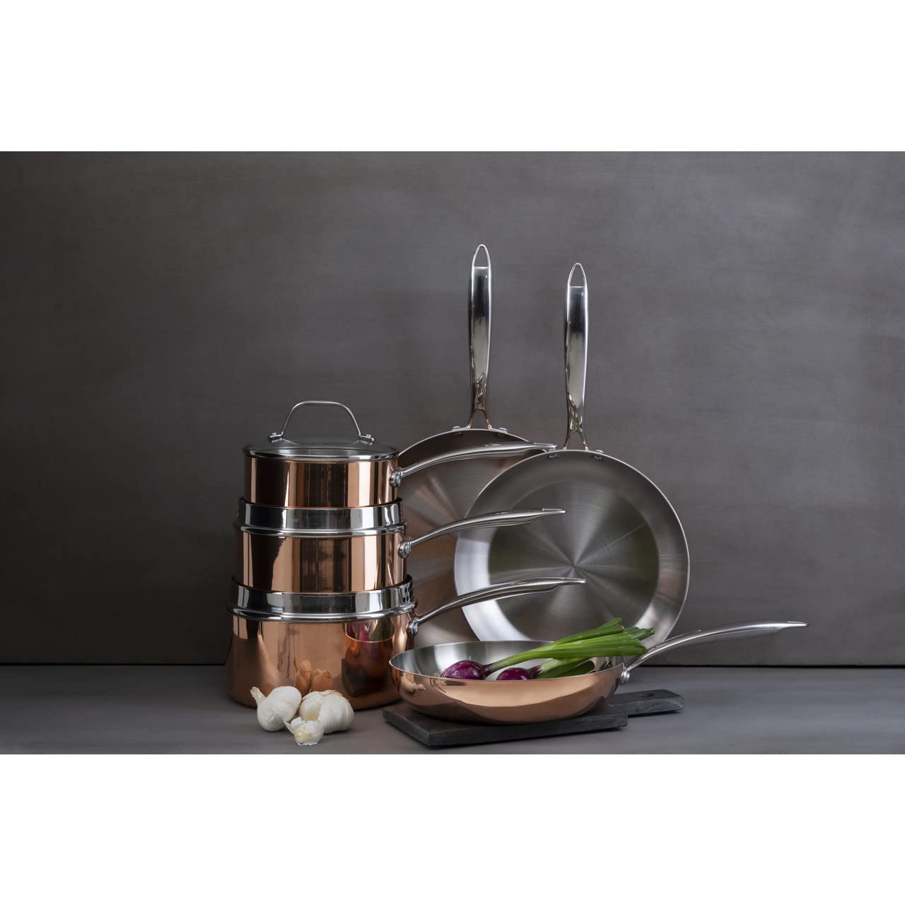 Premier Housewares Minerva 18 cm Kochtopf, Aluminium, Kupfer, Glas, Edelstahl, 18x38x16