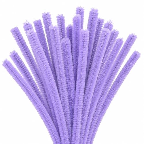 Image of TRAIS Pipe Cleaners Purple for Crafts (100 Pieces) | Soft Chenille Stems for DIY Art & Craft Projects | Flexible Bendable Fuzzy Sticks for Kids, School Activities, Flower Making & Decorations