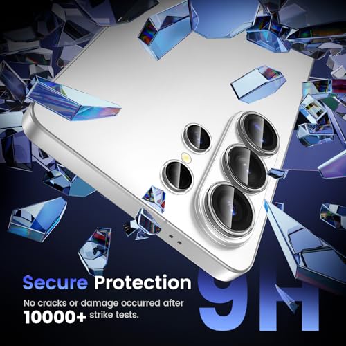Image of Tensea (3+2 Pack Compatible with Samsung Galaxy S26 Ultra Camera Lens Protector, 9H Tempered Glass Camera Cover Screen Protector Metal Custom Ring Installation Tray