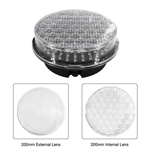 Bbmi Ac85-265V 200Mm(8Inch) Traffic Light, Red/Green Stop And Go Light, Led Traffic Signal Light, Pc Housing Waterproof Ip65 Industrial Led Traffic Stop Light, Dock Bay Indicator Warning Light #TOP5