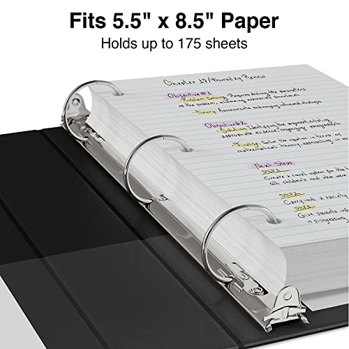 Staples 580917 1-Inch Standard 5-1/2-Inch X 8-1/2-Inch Mini View Binder With Round Rings Black #TOP3